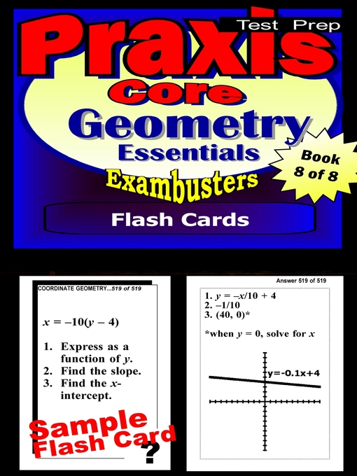 Cover image for PRAXIS 1 Test Geometry Review—PRAXIS Math Flashcards—PRAXIS 1 Prep Exam Workbook 8 of 8